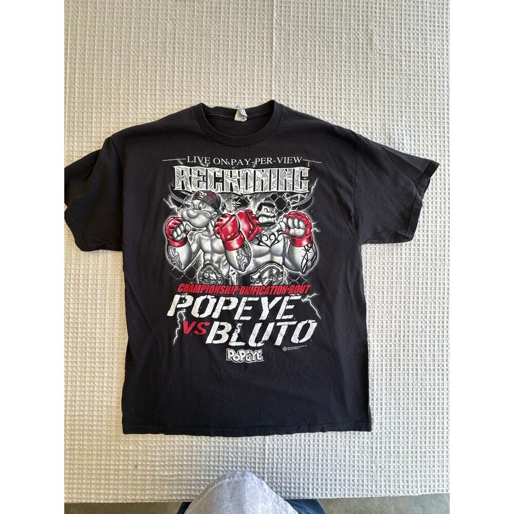 Y2K Men's Black Popey vs Bluto Reckoning size XL 22X30 Sports Boxing